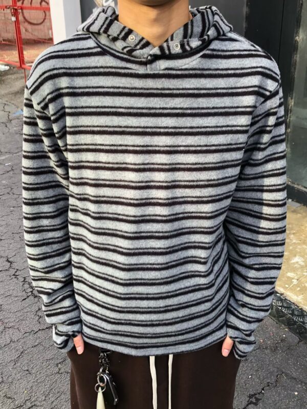 Nix | 🇰🇷 條紋抓絨連帽上衣