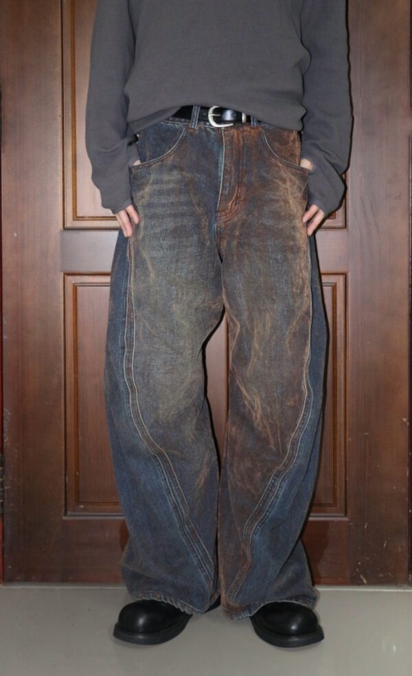 Nix | 🇰🇷 復古淤泥微喇叭牛仔褲