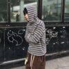 Nix | 🇰🇷 條紋抓絨連帽上衣