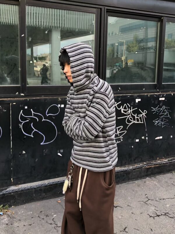 Nix | 🇰🇷 條紋抓絨連帽上衣