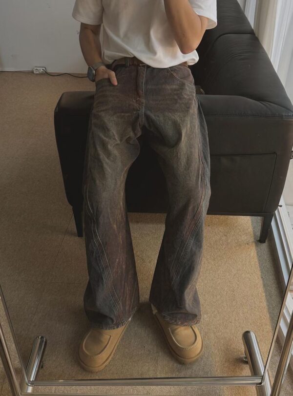 Nix | 🇰🇷 復古淤泥微喇叭牛仔褲