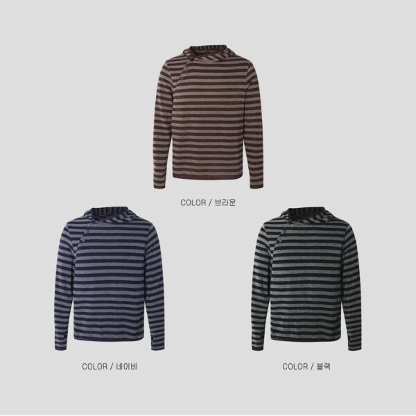 Nix | 🇰🇷 條紋側鈕扣連帽上衣