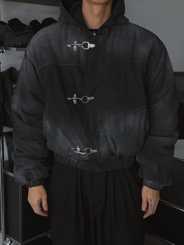 Nix｜🇰🇷消防金屬釦重磅水洗外套