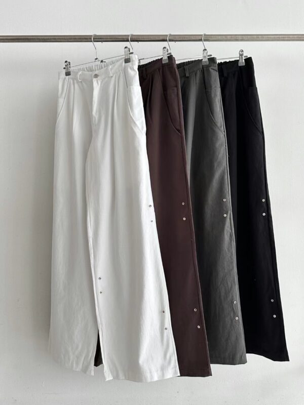 Nix | 🇰🇷 後鬆緊金屬釦長褲
