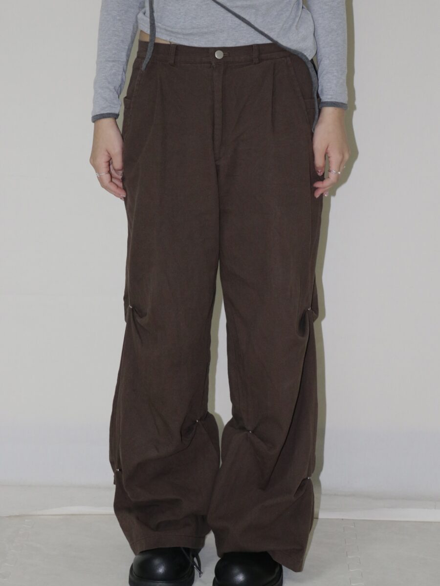 Nix | 🇰🇷 後鬆緊金屬釦長褲