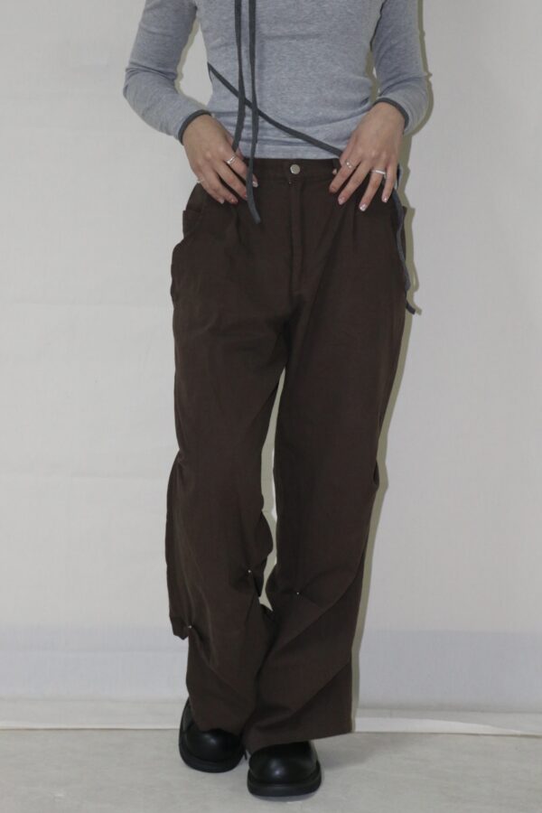 Nix | 🇰🇷 後鬆緊金屬釦長褲