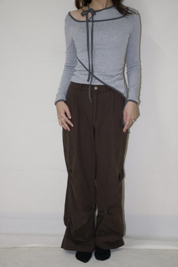 Nix | 🇰🇷 後鬆緊金屬釦長褲