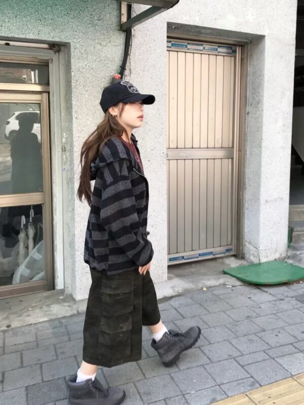 Nix | 🇰🇷 條紋針織連帽外套